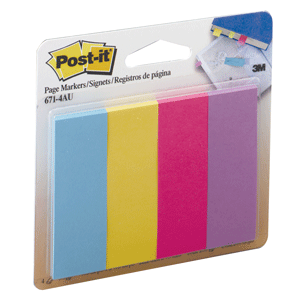 POST-IT 671 1""" X 3""" SEPARADOR ULTRA PAQUETE CON 4 POST-IT 671 1""" X 3""" SEPARADOR ULTRA PAQUETE CON 4