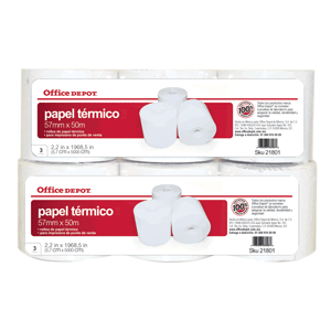 ROLLO PAPEL TERMICO 57MM X 50 M OFFICE DEPOT ROLLO PAPEL TERMICO 57MM X 50 M OFFICE DEPOT