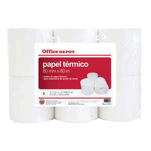 ROLLO PAPEL TERMICO 80MM X 80M 6 PK OFFICE DEPOT ROLLO PAPEL TERMICO 80MM X 80M 6 PK OFFICE DEPOT
