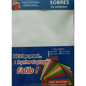 SOBRES A-7 BLANCO PIEDRA 90 G P/25 SOBRES SOBRES A-7 BLANCO PIEDRA 90 G P/25 SOBRES